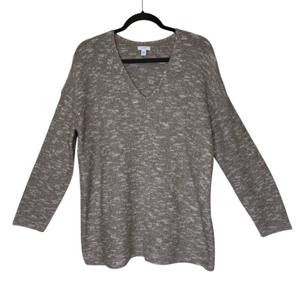 J. Jill Pure Jill Tweedy Beige Dropped Shoulder Swtr Sz MP Normcore, Beigecore